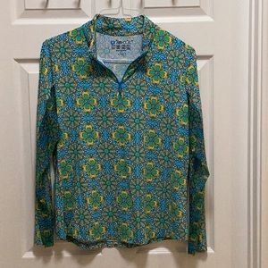 IBKUL Zipper Long sleeve Mock Neck top